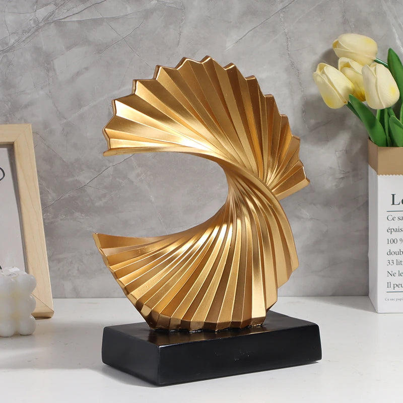 Sculpture Abstraite Dorée