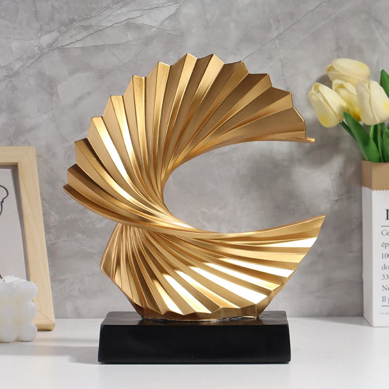 Sculpture Abstraite Dorée