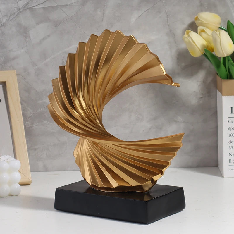 Sculpture Abstraite Dorée