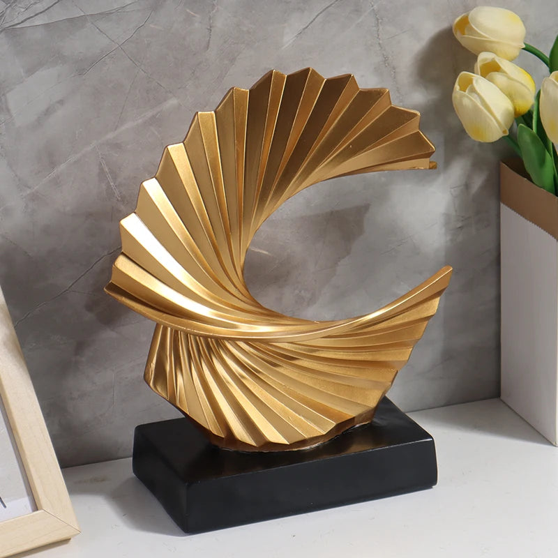 Sculpture Abstraite Dorée