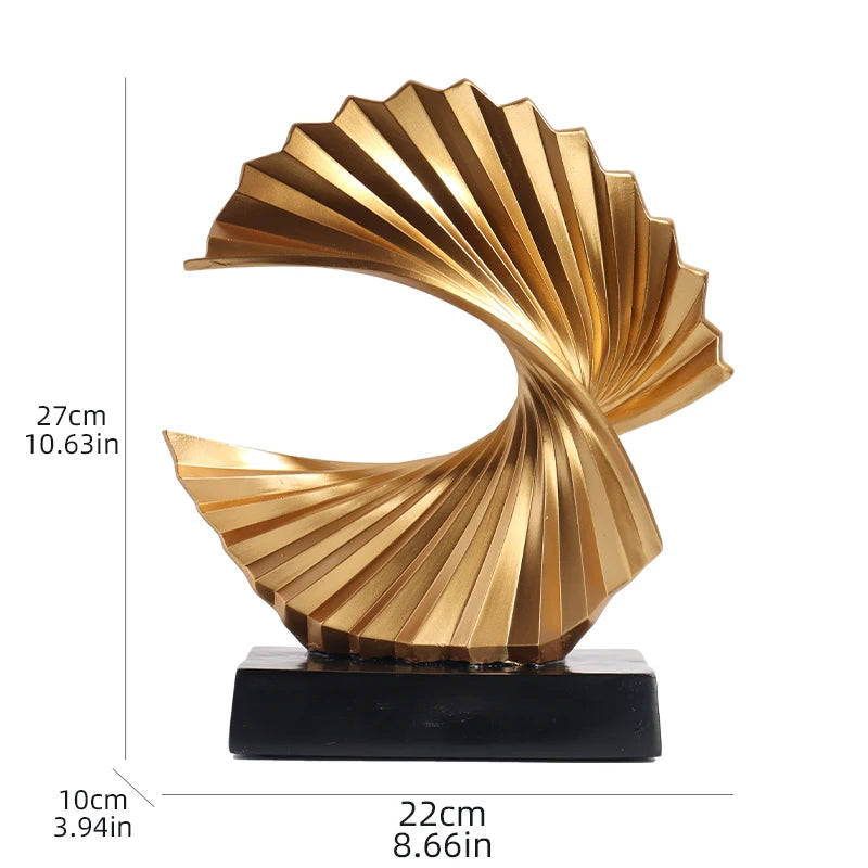 Sculpture Abstraite Dorée