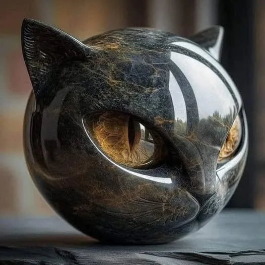 Statuette Chat Noir Résine