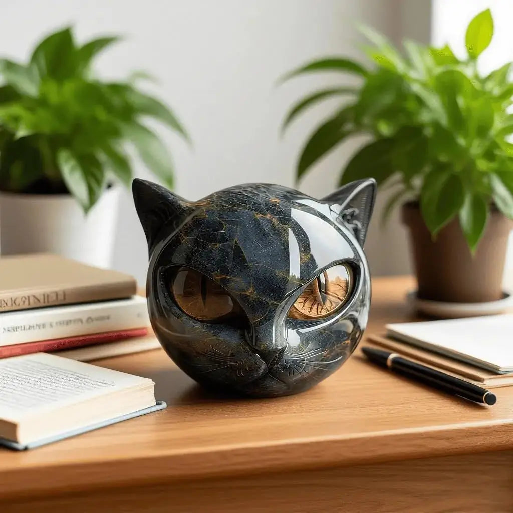 Statuette Chat Noir Résine