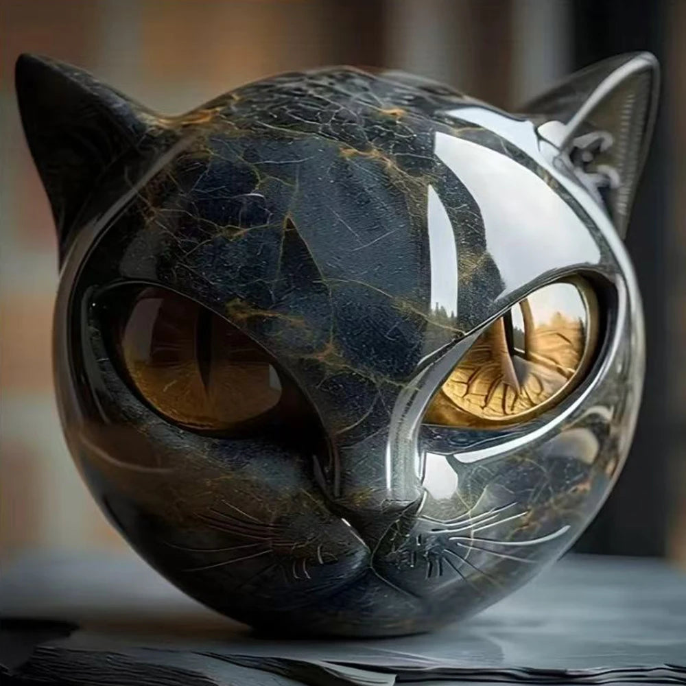 Statuette Chat Noir Résine