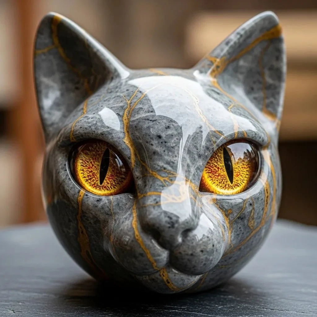 Statuette Chat Noir Résine