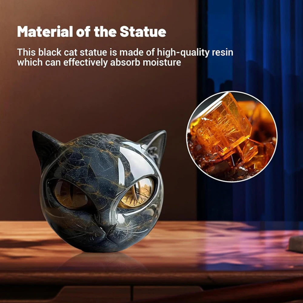 Statuette Chat Noir Résine