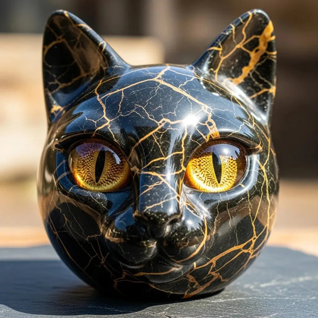 Statuette Chat Noir Résine