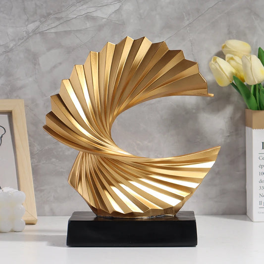 Sculpture Abstraite Dorée