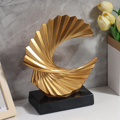 Sculpture Abstraite Dorée