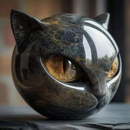 Statuette Chat Noir Résine