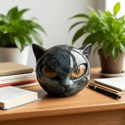 Statuette Chat Noir Résine